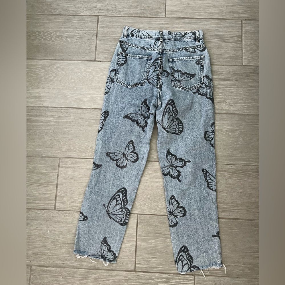 PacSun Eco Butterfly High Waisted Straight Leg Jeans size 26 - Picture 8 of 12